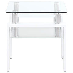 Dyer - 1-Shelf Rectangular Glass Top Table
