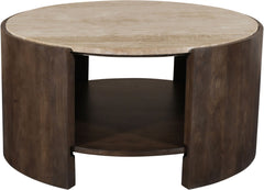 Solstice - Travertine And Mango Wood Table