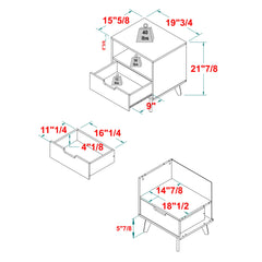 Modern 1 Drawer Nightstand With Open Cubby