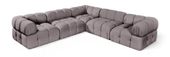 Orin - Velvet 5 Piece Modular Corner Sectional