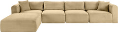 Shaggy - 5 Piece Modular Sectional With Ottoman