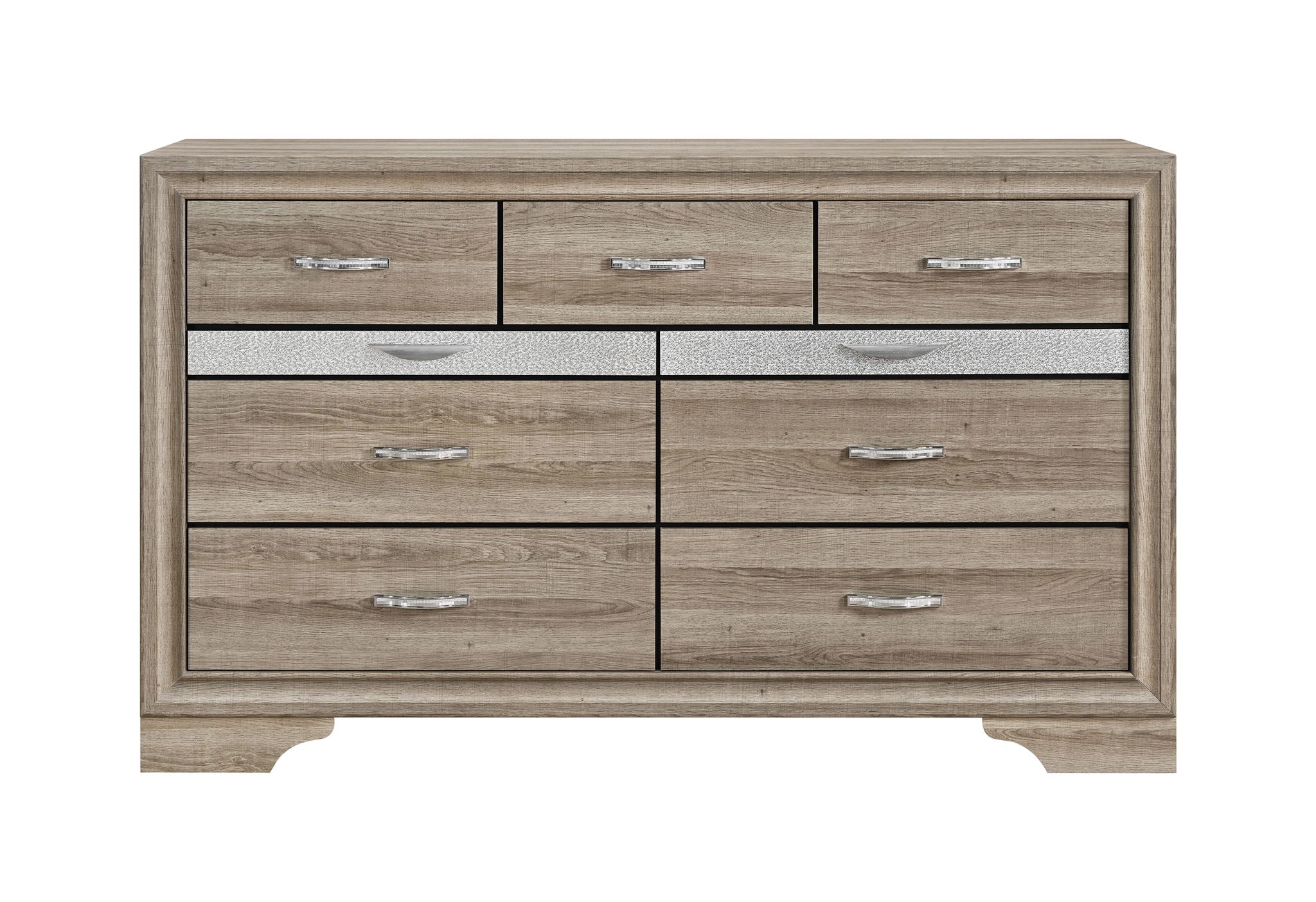Seville - 5 Piece Queen Bedroom Set (Bed, Dresser & Mirror, Nightstand, Chest) - Natural