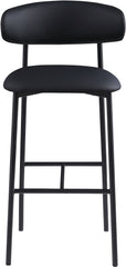 Lupita - Vegan Leather Upholstered Bar Stool With Matte Black Frame (Set of 2)