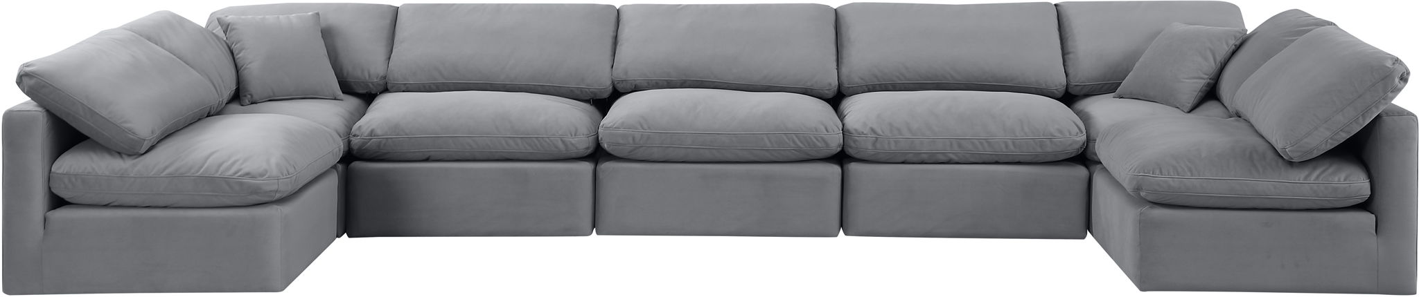 Indulge - Velvet 7 Piece Modular U-Shaped Sectional