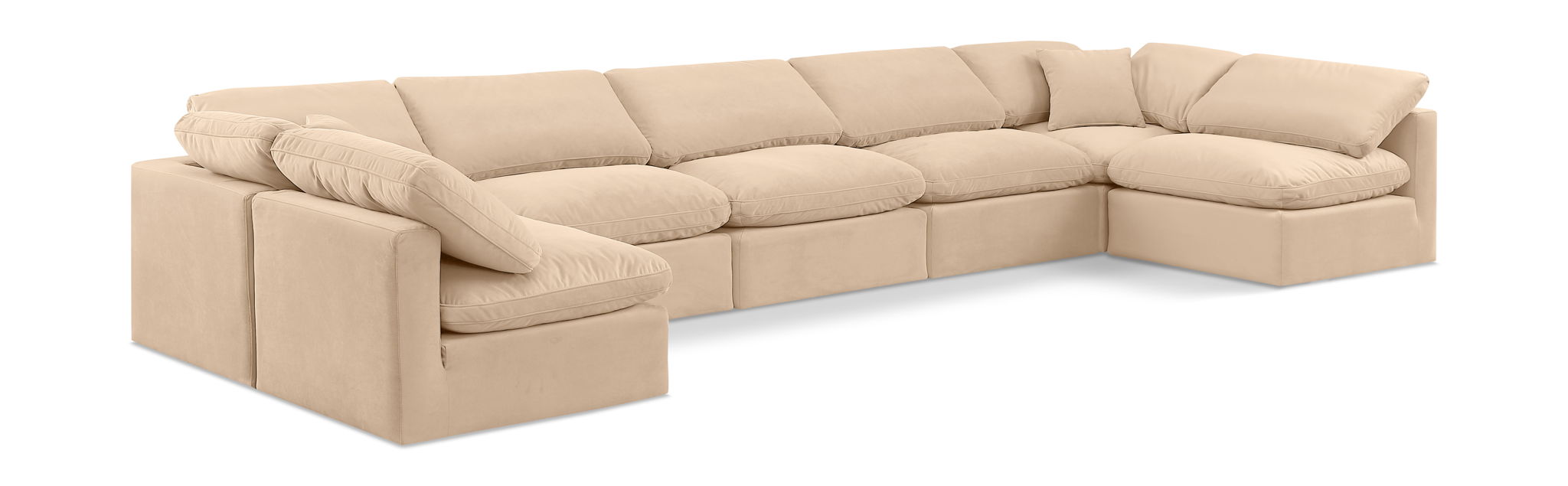 Indulge - Velvet 7 Piece Modular U-Shaped Sectional