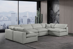 Comfy - 6 Piece Linen Modular Armless Sectional
