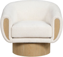 Avella - Interwoven Fabric Swivel Accent Chair - Light Brown Base