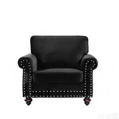 Upholstered Accent Armchair With Turned Legs For Living Room