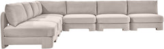 Hammond - Velvet Performance Fabric Upholstered 7 Piece Armless Sectional