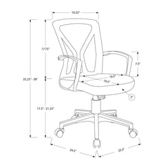 Office Chair With Adjustable Height, Swivel - Black