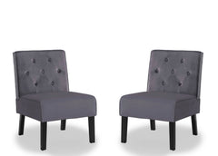 Reese - Living Room Armless Button Tufted Pattern Accent Chair (Set of 2)