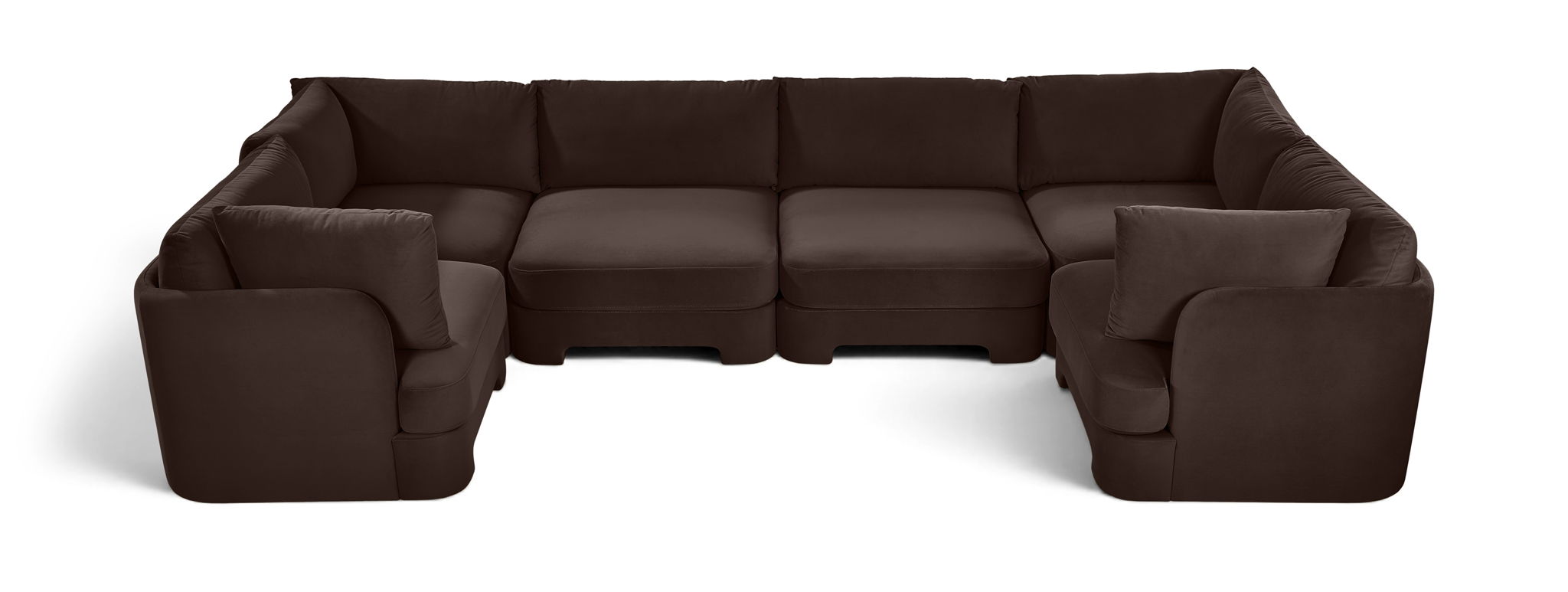 Hammond - Velvet Performance Fabric Upholstered 6 Piece U-Shaped Sectional