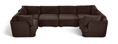Hammond - Velvet Performance Fabric Upholstered 6 Piece U-Shaped Sectional