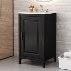 Modern Bathroom Vanity With Sink, Functional Drawer, Soft- Closing Door