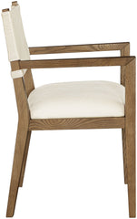 Avon - Linen Textured Performance Fabric Dining Arm Chair