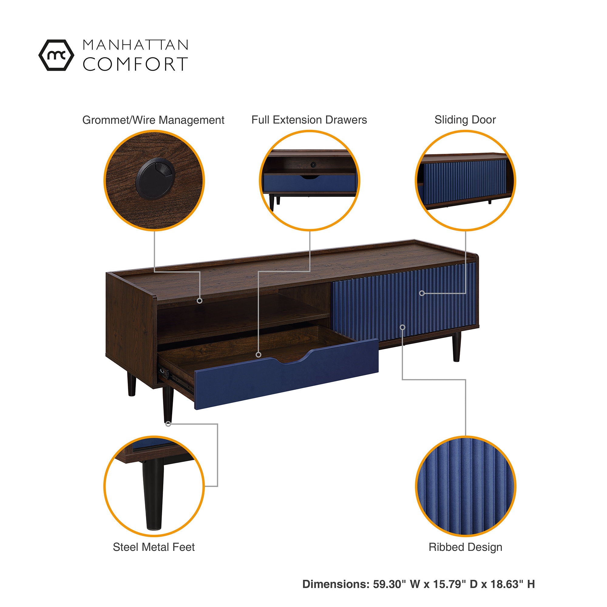 Duane - Fluted TV Stand