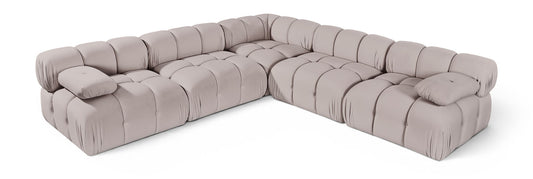 Orin - Velvet Fabric 5 Piece Modular Sectional