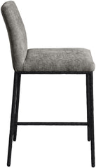 Reeves - Chenille Fabric Upholstered Counter Stool (Set of 2) - Black Base