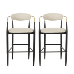 Upholstered Bar Stools With Backs For Kitchen Island (Set of 2)