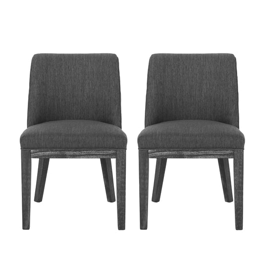 Modern Dining Chair With Durable Fabric Upholstery And Sturdy Wooden Frame (Set of 2)