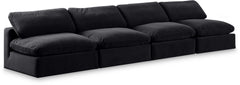 Comfy - Velvet Modular Armless Sofa 4 Seats