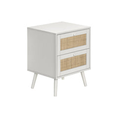 Accent Table & Storage Drawers - White