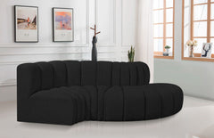 Arc - Boucle Fabric 4 Piece L-Shaped Modular Sofa