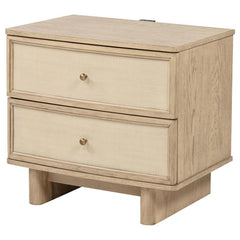 Kailani - 2-Drawer Nightstand Bedside Table - Beige Oak
