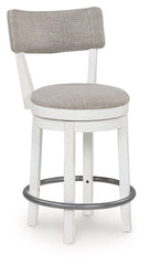 Robbinsdale - Antique White - Upholstered Swivel Barstool (Set of 2)