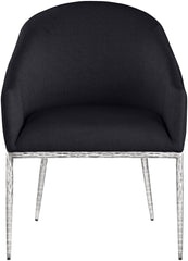 Ferro - Upholstered Dining Arm Chair With Brushed Silver Legs