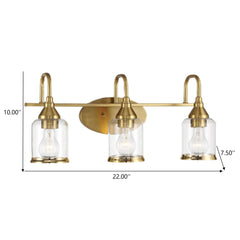 Twilight - 3 Lights Brush Contemporary Vanity Light - Clear / Gold
