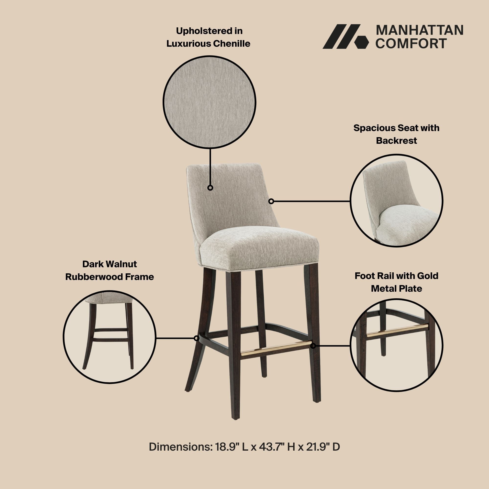 Beever - Barstool With Backrest