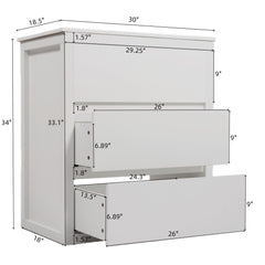 Freestanding Bathroom Vanity With Ceramic Sink, 2 Full Extension Drawers