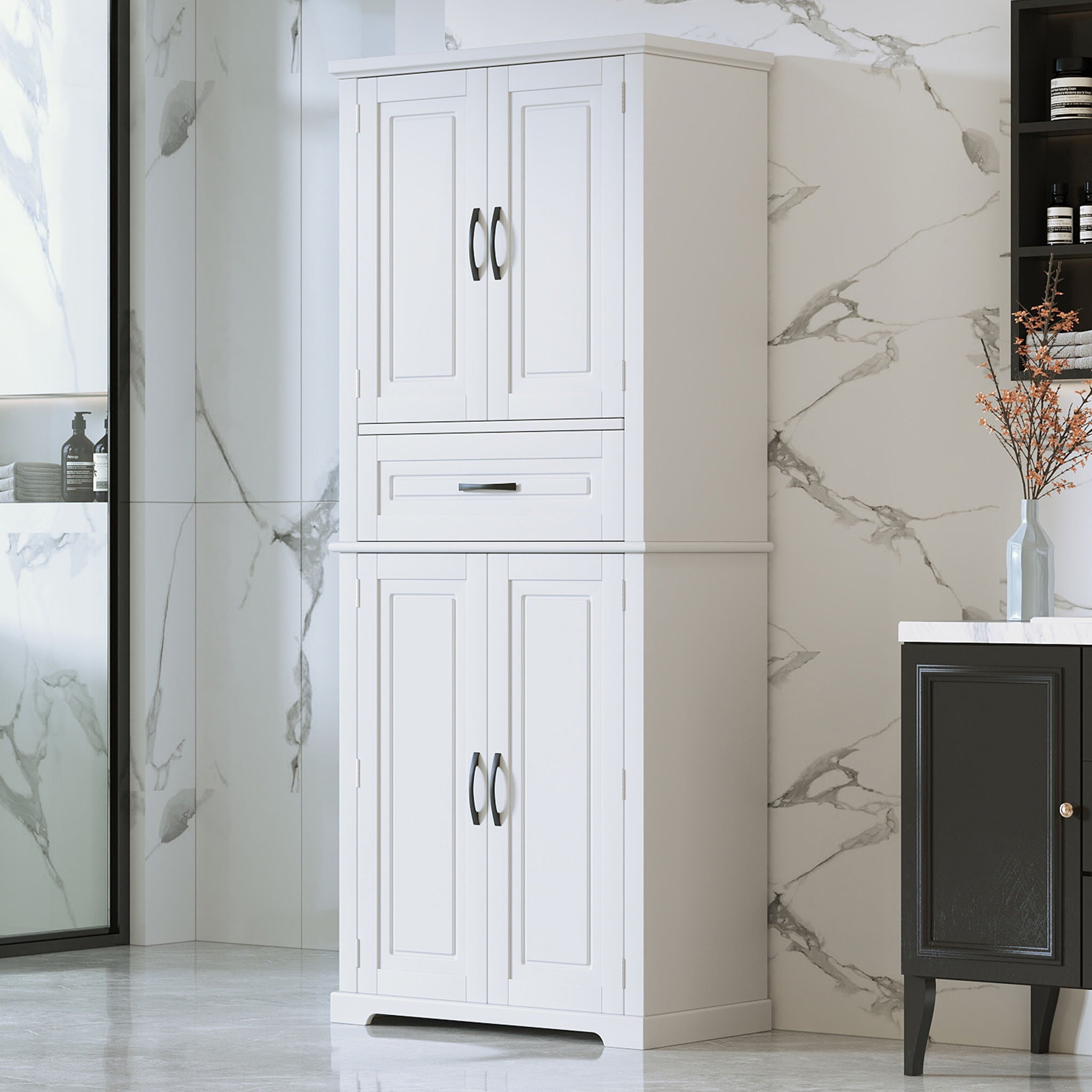 Bathroom Storage Cabinet With Drawer And Adjustable Shelf