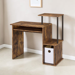 Lyphre - Computer Desk - Weathered Oak / Black