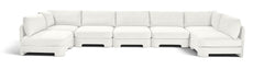 Hammond - Velvet Performance Fabric Upholstered 7 Piece U-Shaped Armless Sectional