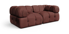 Orin - Velvet Performance Fabric Upholstered 2 Piece Modular Sofa (2 Corner Chairs)