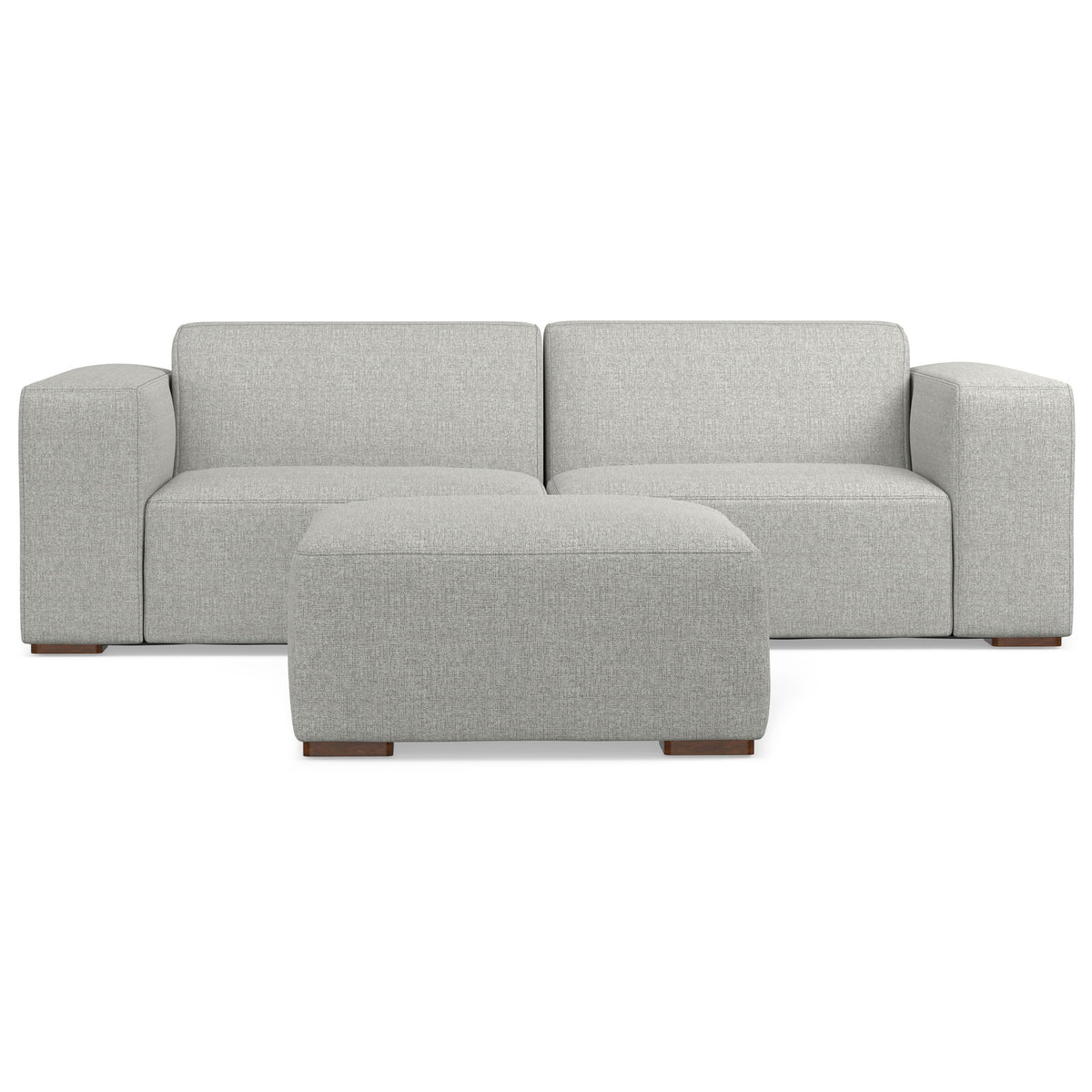 Rex - 2 Seater Sofa And Ottoman - Gray