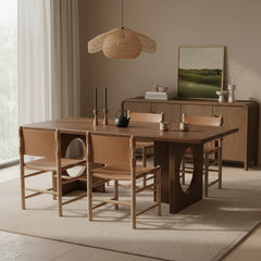 Santos - Vegan Leather Upholstered Dining Chair With Stained Brown Base (Set of 2)