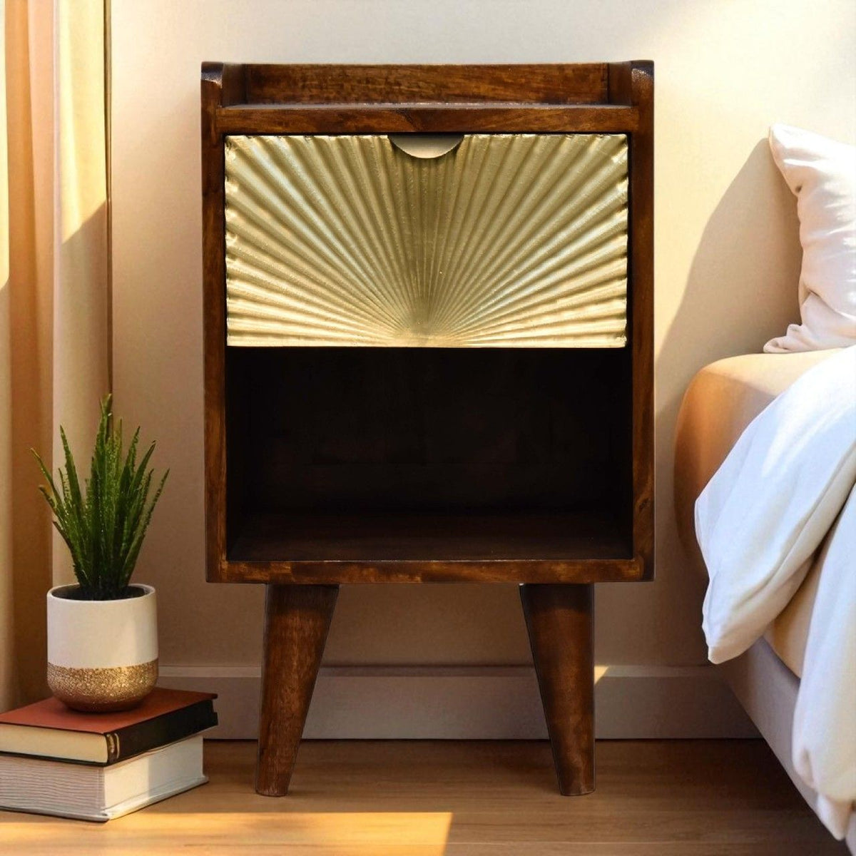 Manila - Mini 1 Drawer Nightstand - Chestnut