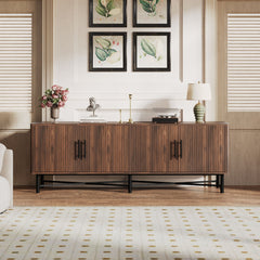 4 Door TV Cabinet, 2 Storage Spaces, Adjustable Shelves