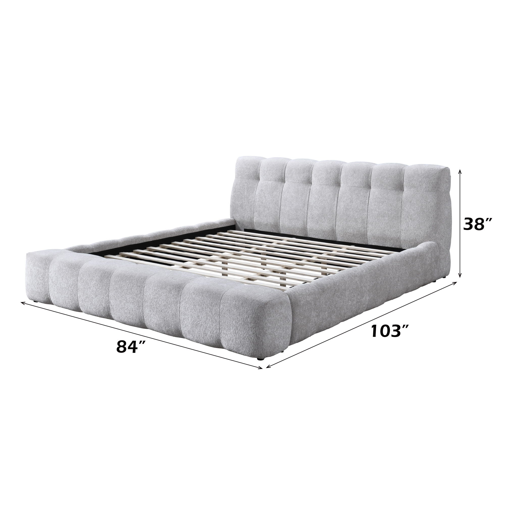 Hannah - Eastern King Bed - Gray