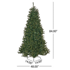 Noble - 7' Hinged Christmas Tree With 500 Clear Lights - Green