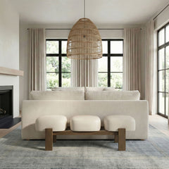 Woodcrest - Vegan Leather Upholstered Bench - Painted Brown Walnut Base