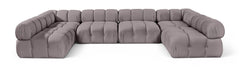 Orin - U-Shaped Velvet 6 Piece Modular Sectional