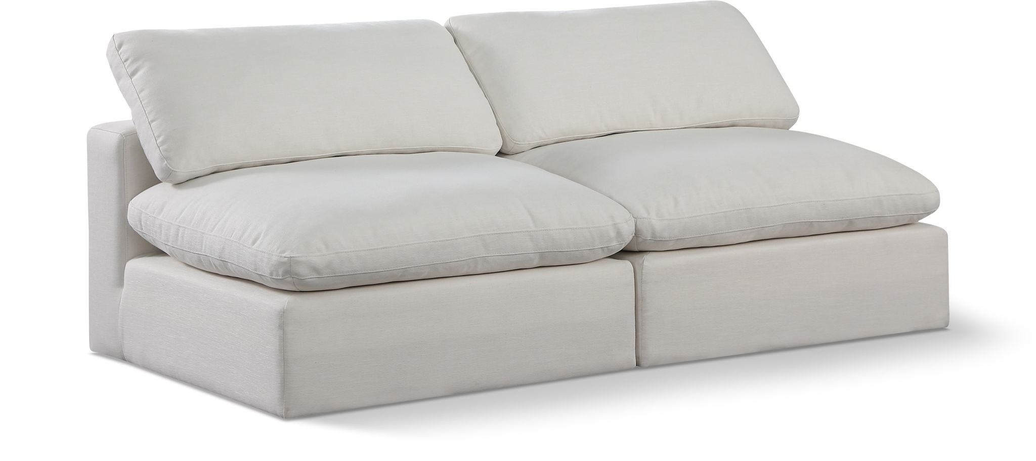 Comfy - Linen Modular Armless Sofa 2 Seats