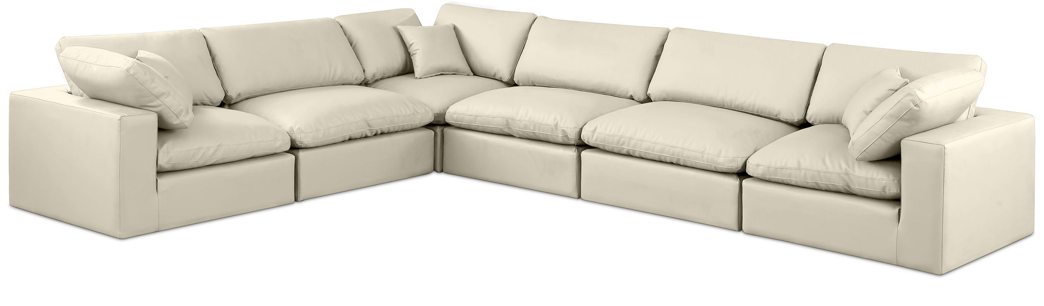 Comfy - 6 Piece Faux Leather Modular Corner Sectional
