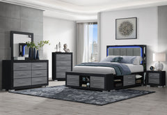 Madison & Emma - 5 Piece Queen Bedroom Set - Black / Dark Gray