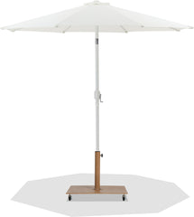 Fiji - Aluminum Patio Umbrella With Square Teak And White Base