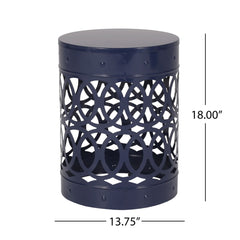 Outdoor Metal Large End Table, Modern Design